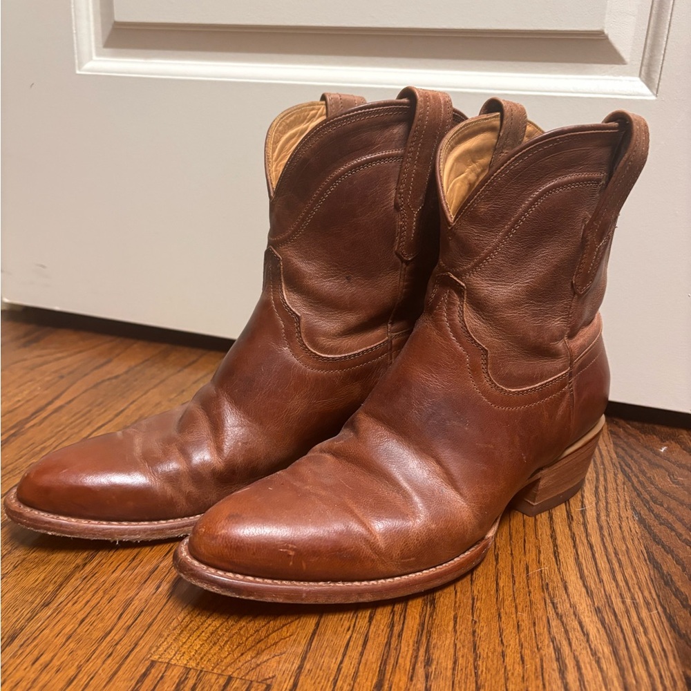Tecovas Brown Leather Ankle Boots